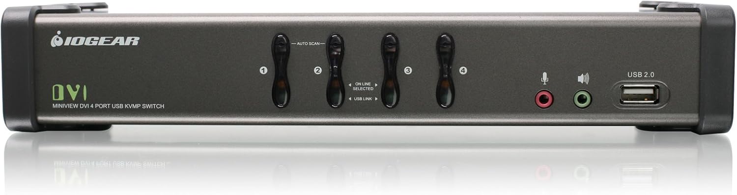4-Port DVI KVMP Switch with Cables and Wireless Media Center Keyboard and Mouse N995020