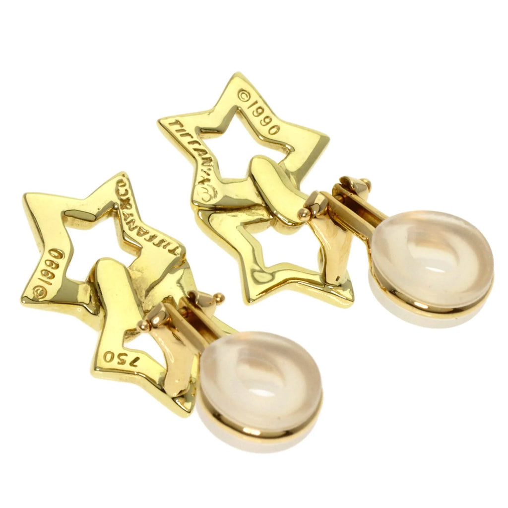 Double Star Earrings K18 Yellow Gold D27078