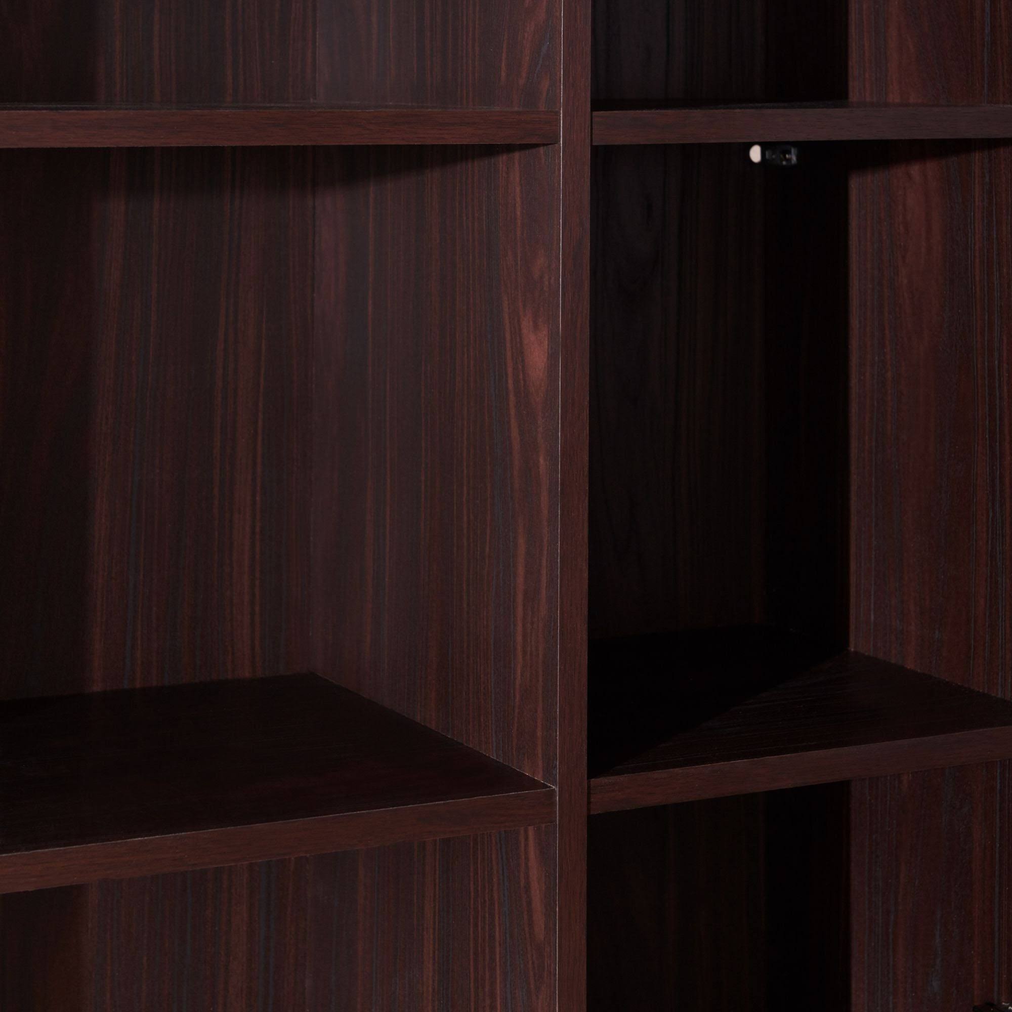 2-Piece Coffee Brown Desk and Bookcase D80359