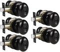 Matte Black Privacy Door Knobs with Lock, 10 Pack B451