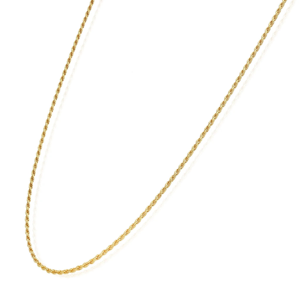 18K Yellow Gold Over Silver Rope Chain Necklace 16"-24" D689493