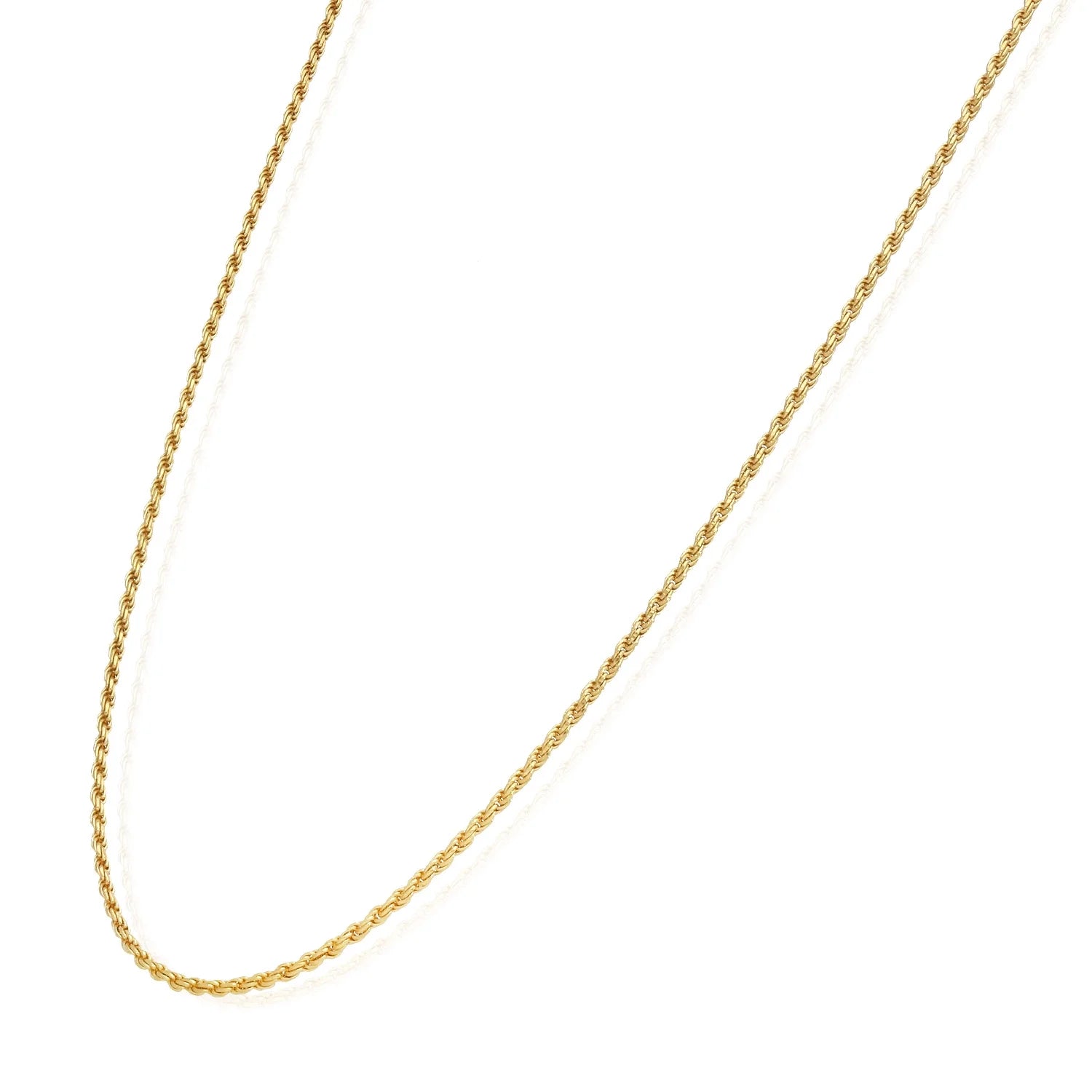 18K Yellow Gold Over Silver Rope Chain Necklace 16"-24" D689493
