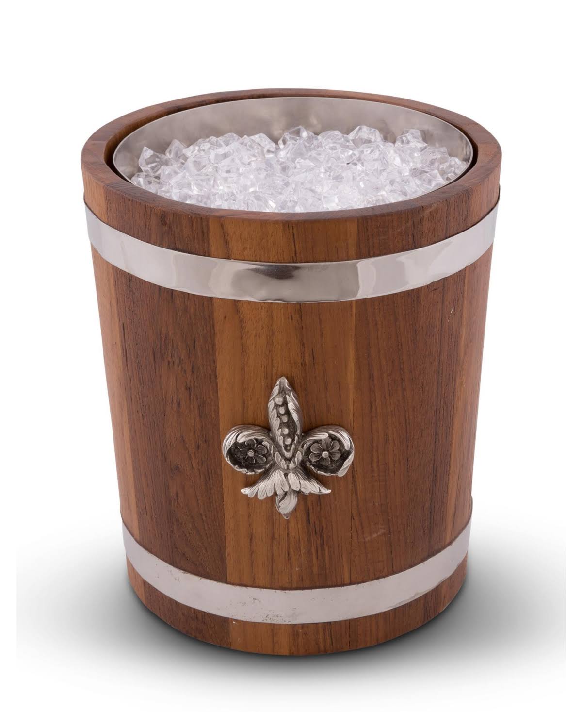 Teak Ice Bucket with Steel Insert I8300