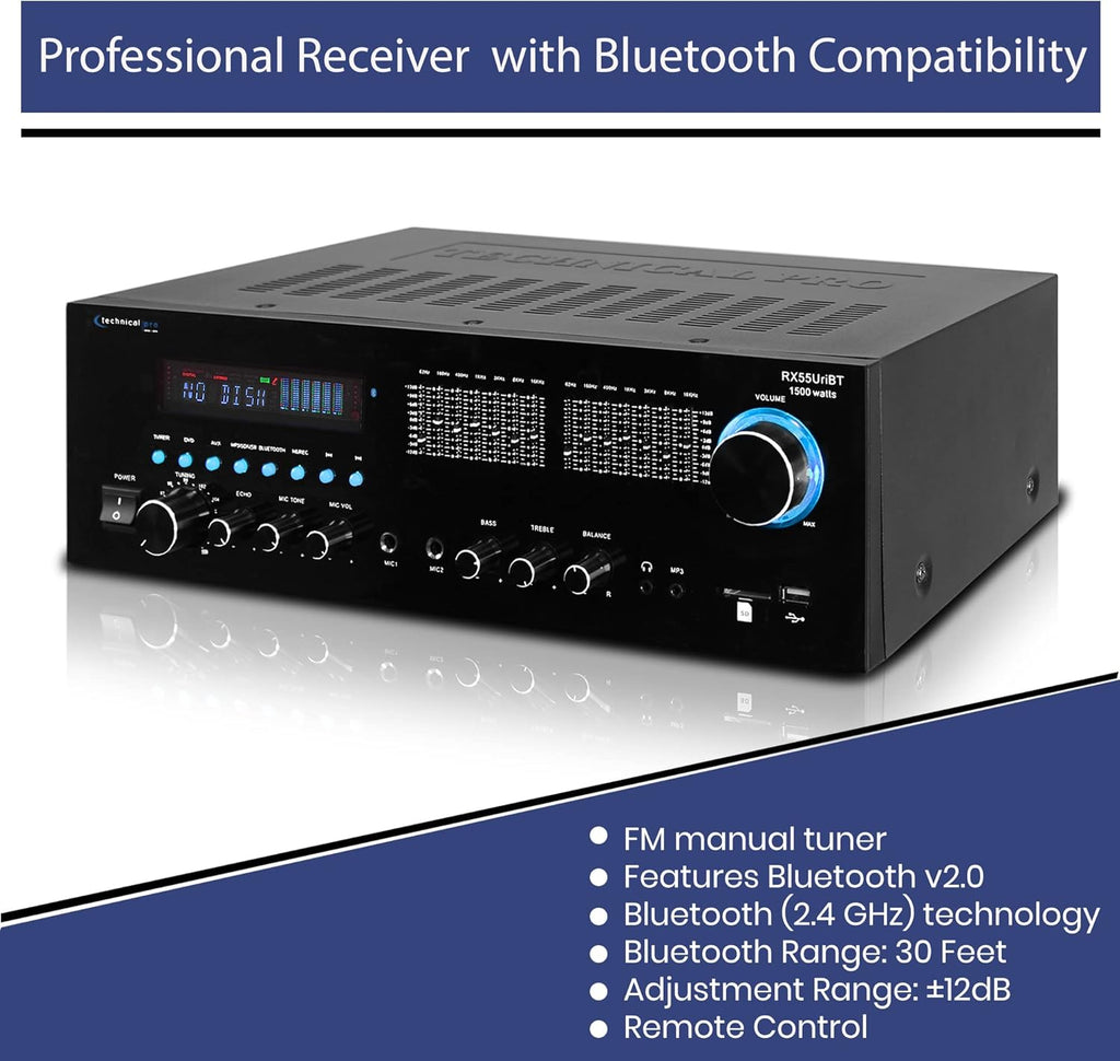 1500 Watts Professional Receiver with Bluetooth Compatibility H805175
