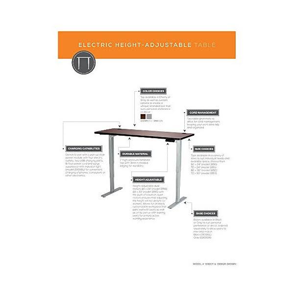 Cherry Laminate Height-Adjustable Table B727841