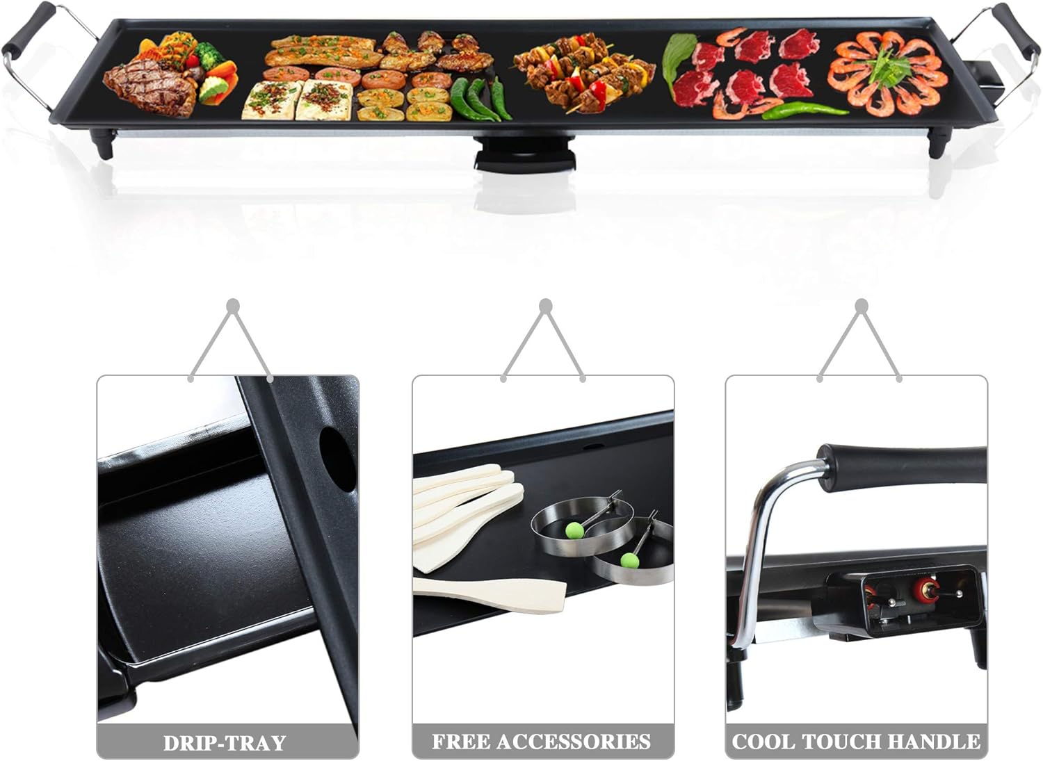 Electric Griddle Nonstick 1500 Watts 35x9 O75688