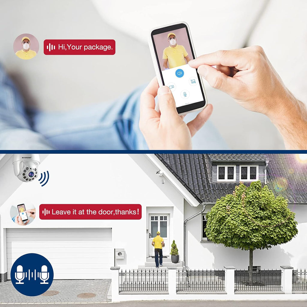 Wireless WiFi IP Camera Outdoor 360° View HD 1080P Full Color Night Vision V859310