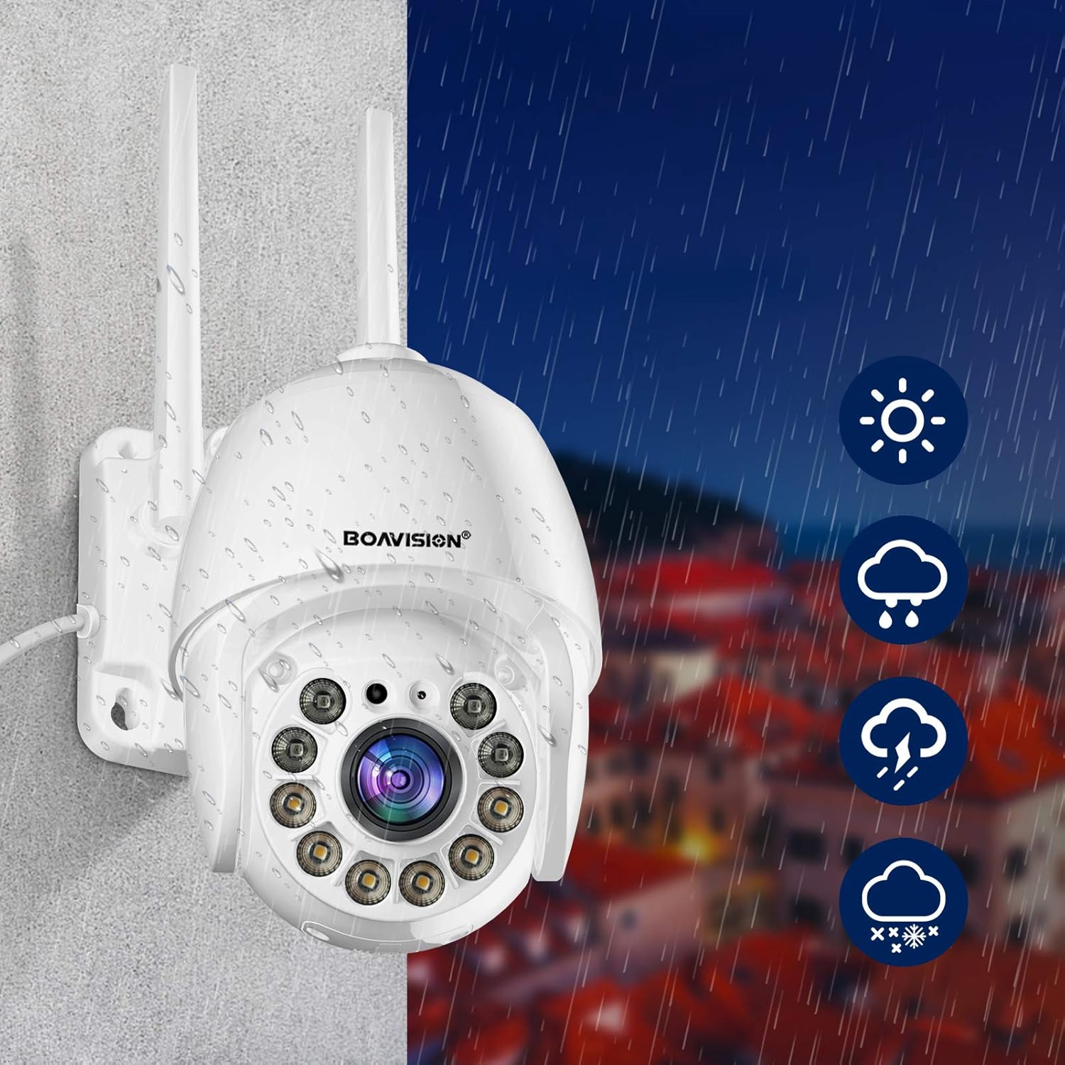 Wireless WiFi IP Camera Outdoor 360° View HD 1080P Full Color Night Vision V859310