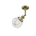 Antique Brass Clear Globe Semi Flush Mount Light B67681