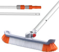 19" Polished Nylon Bristles Pool Brush Head with 12 ft Aluminum Telescopic Pole, Pack of 2 E6559