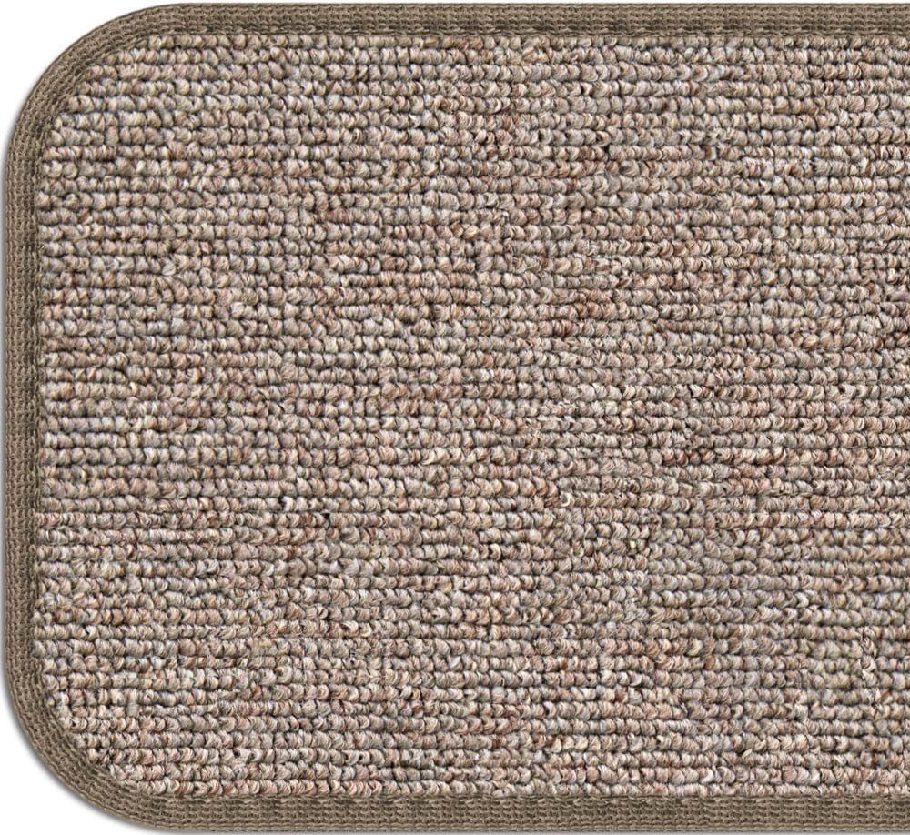 Set of 15 Attachable Carpet Stair Treads Pebble Beige 8 Inches X 30 Inches I68510