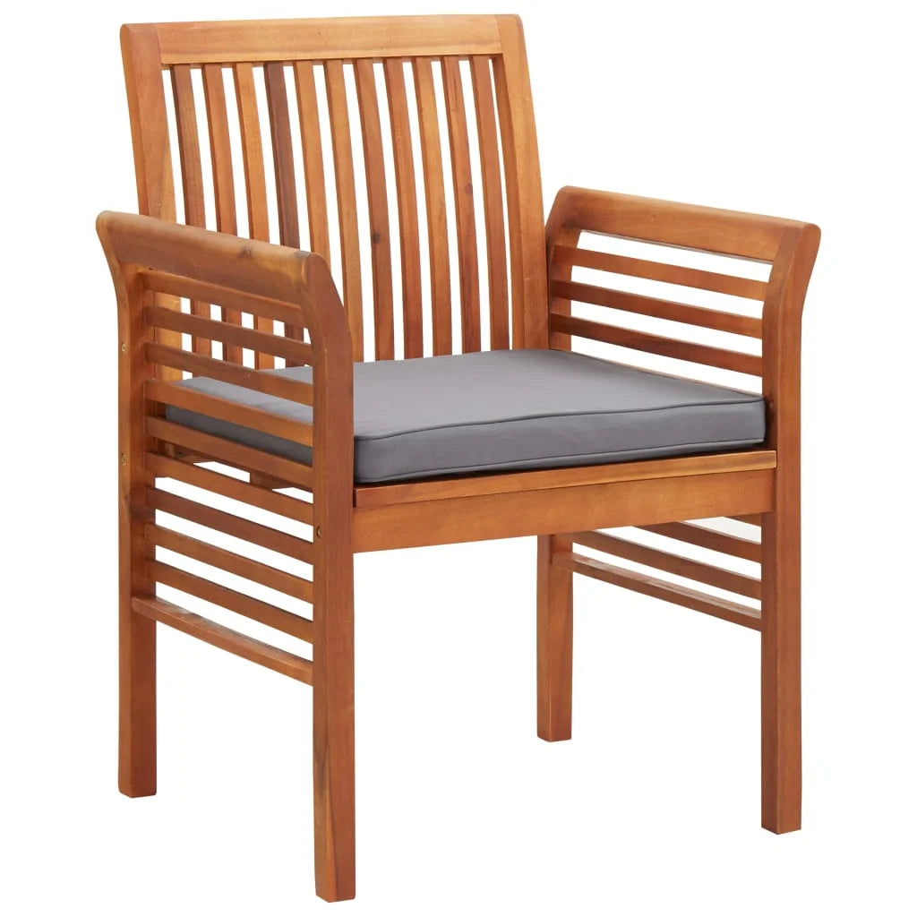 8 pcs Solid Wood Acacia Patio Dining Chairs with Cushions X35170