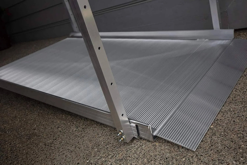 Portable Solid Surface Mobility Ramps with Two-Line Handrails - 3 Foot O701307