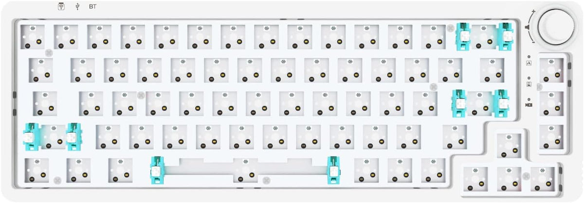 Clear Green 67 Keys Hot Swappable Mechanical Keyboard Kit O2663