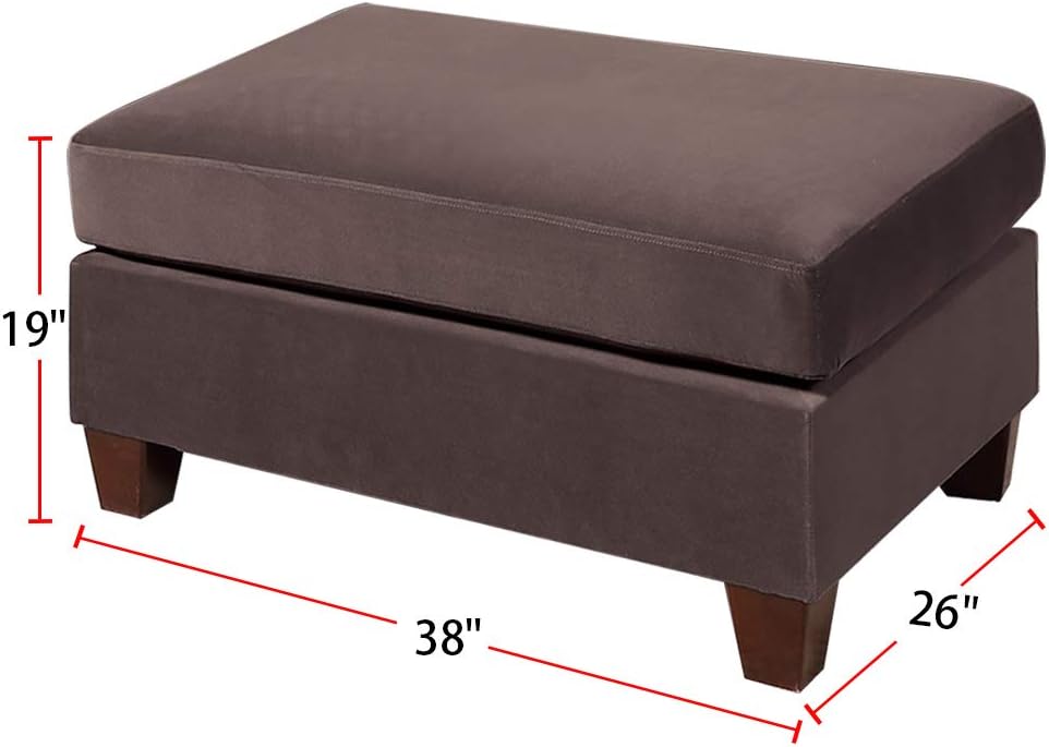Dark Coffee Velvet Rectangle Cocktail Ottoman M740647