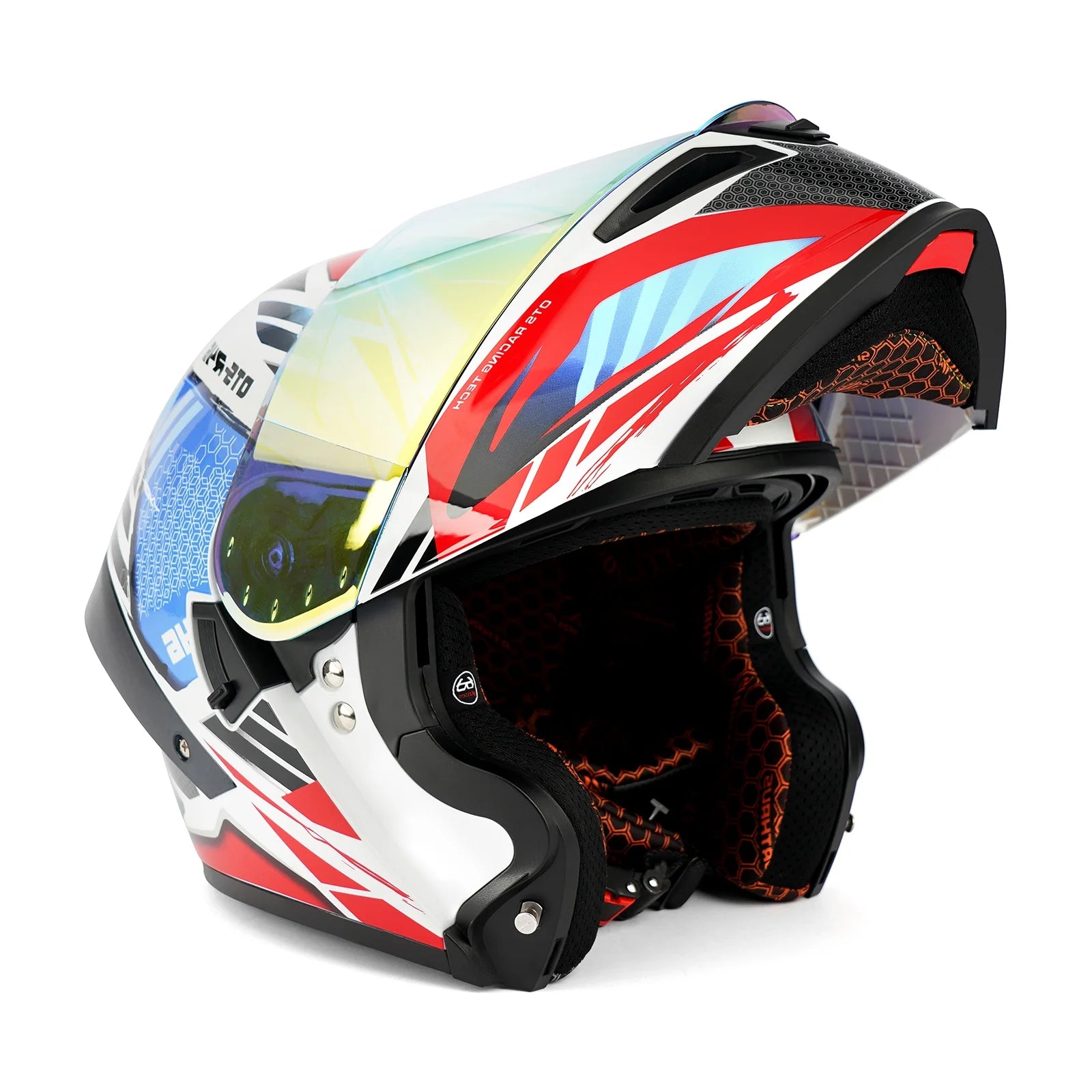 DOT Approved Full Face Motorcycle Helmet with LED Spoiler D45550