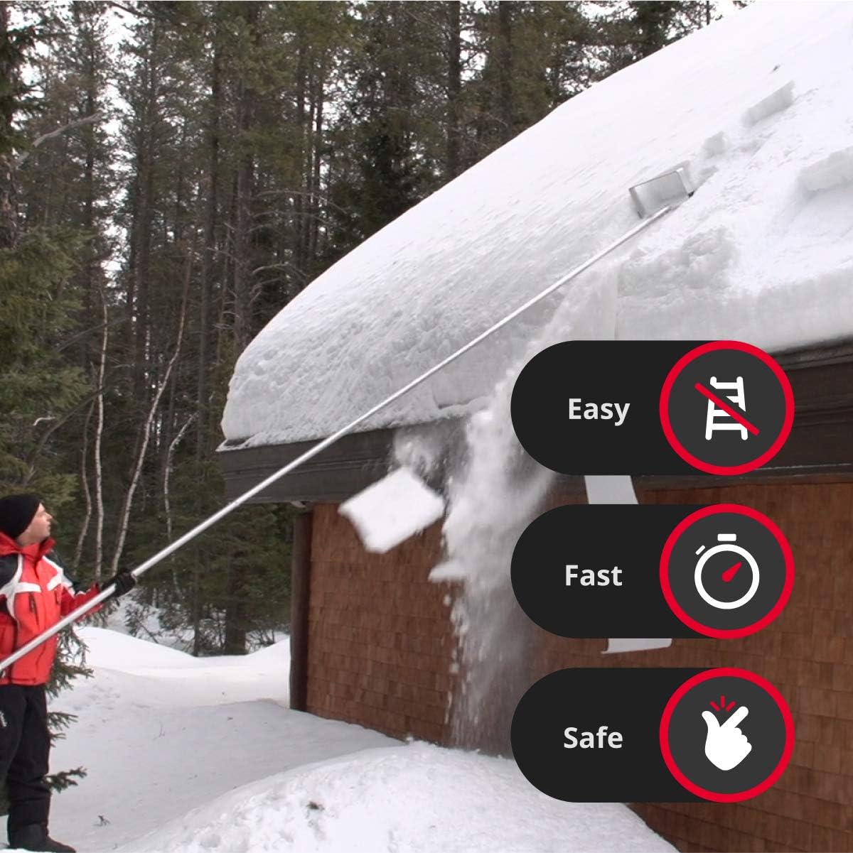 20 ft. Reach Aluminium Roof Snow Removal Tool V678