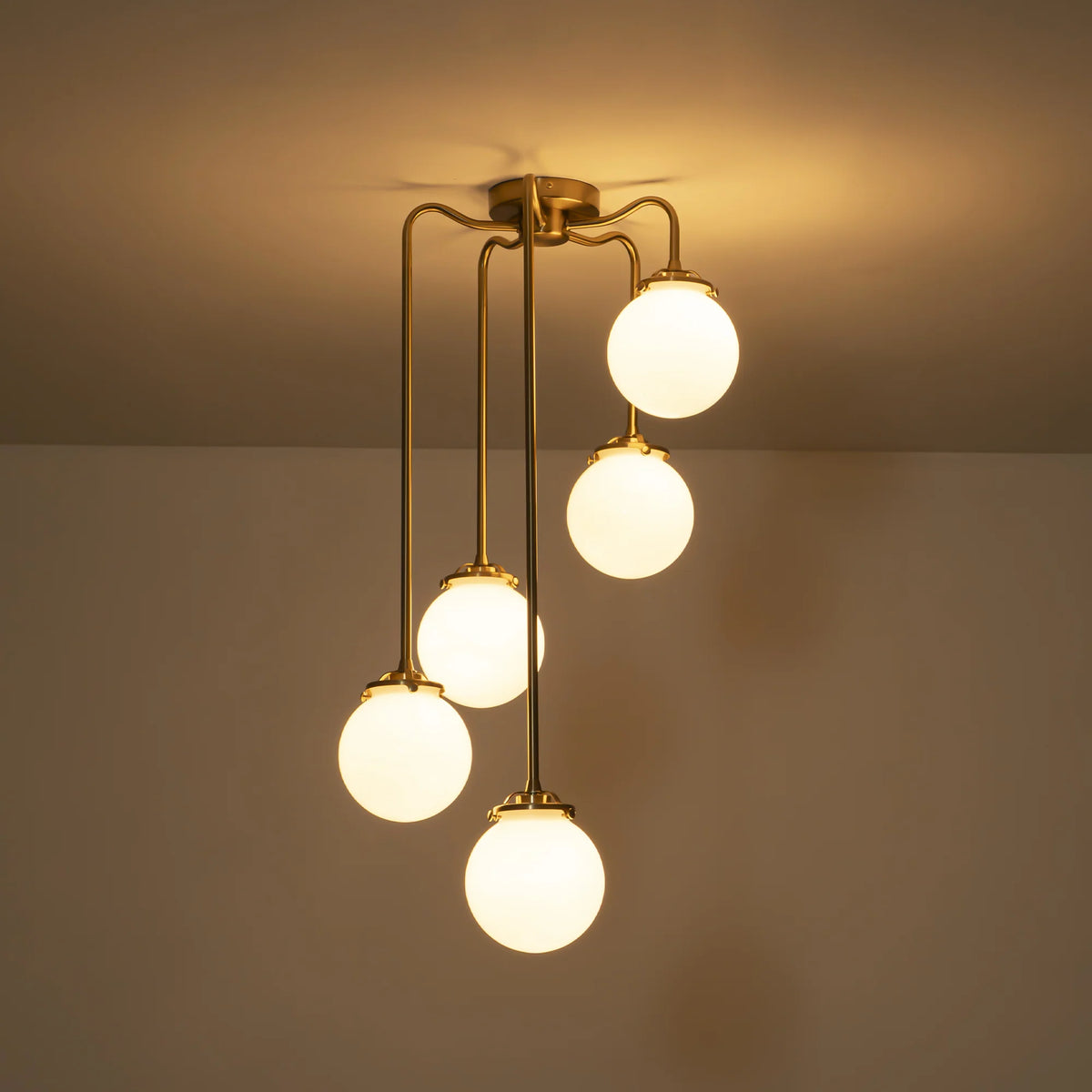 Milk White Glass Bubble Chandelier P6457