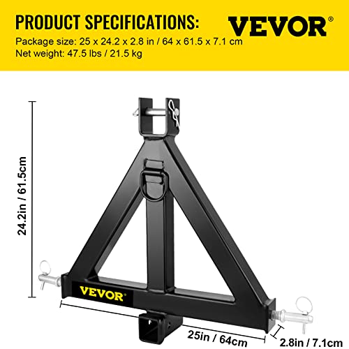 3 Point 2 Inch Drawbar Steel Tractor Trailer Hitch Receiver M16474