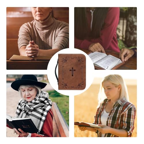 Portable Leather Bible Book Bag with Handle I320