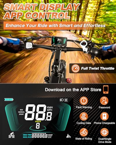 26" Fat Tire 48V 44Ah Battery Full Suspension Electric Mountain Bike Q36023