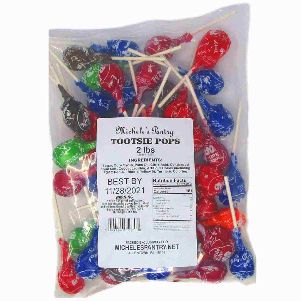 Assorted Tootsie Roll Pops, 2 Pounds, Approx 46 Pops V68190