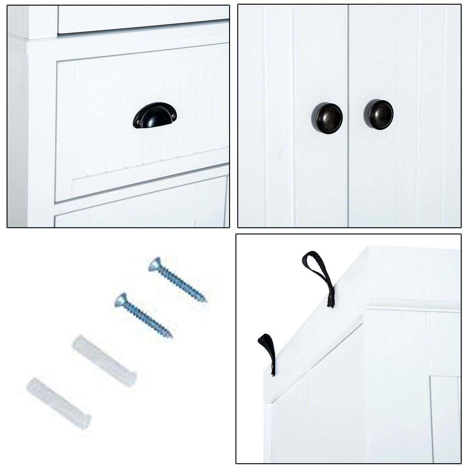 White Tall Kitchen Pantry Cabinet W11375