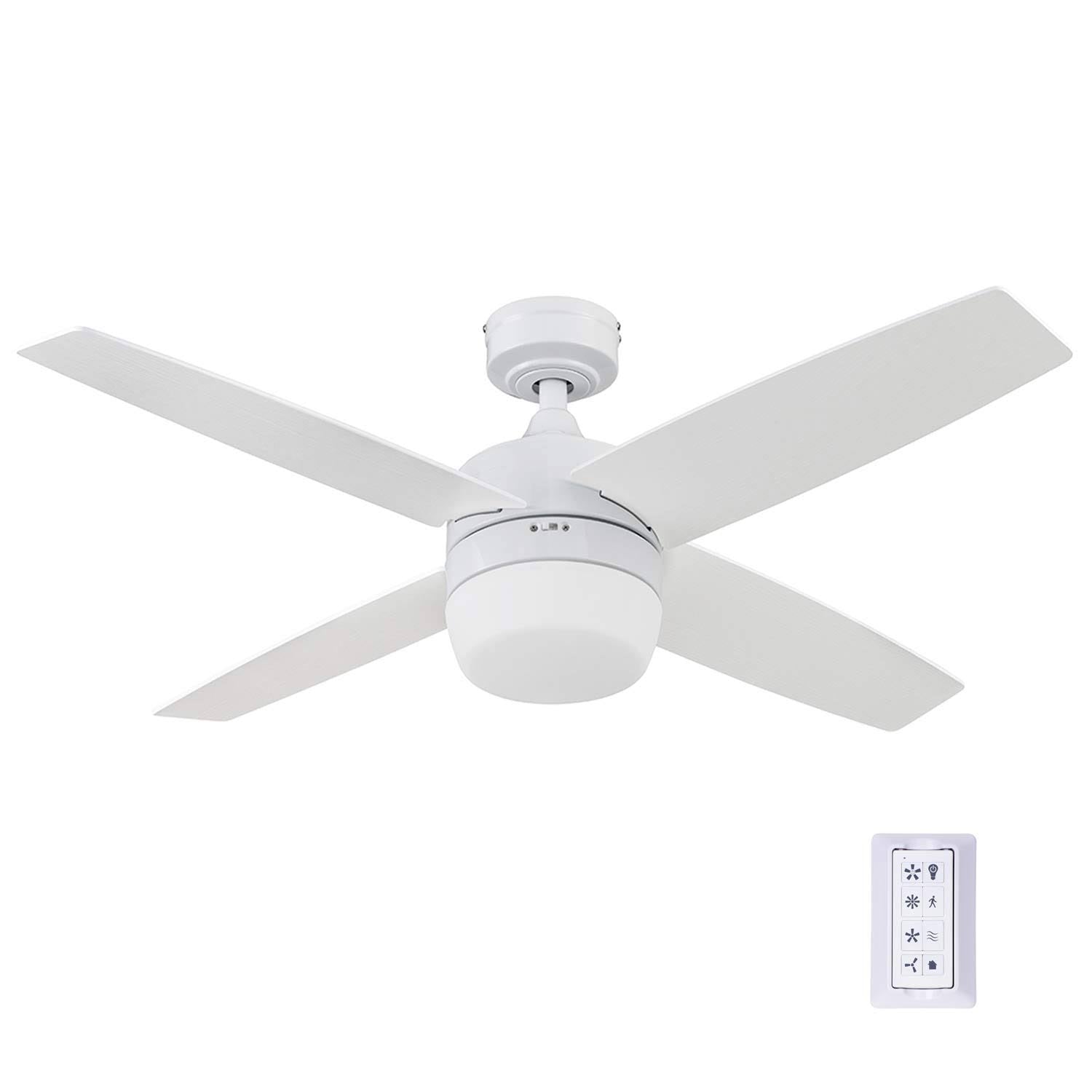 Bright White Indoor Ceiling Fan with Remote C8036