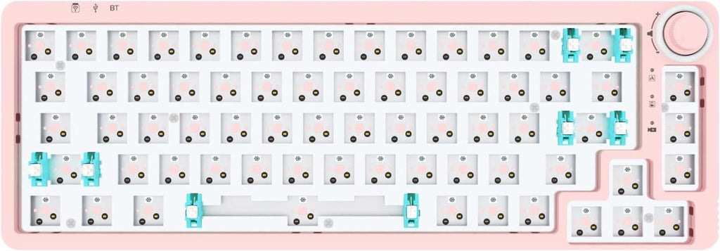 Clear Green 67 Keys Hot Swappable Mechanical Keyboard Kit O2663