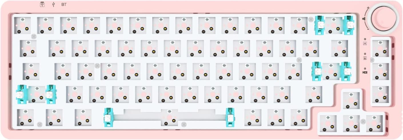 Clear Green 67 Keys Hot Swappable Mechanical Keyboard Kit O2663