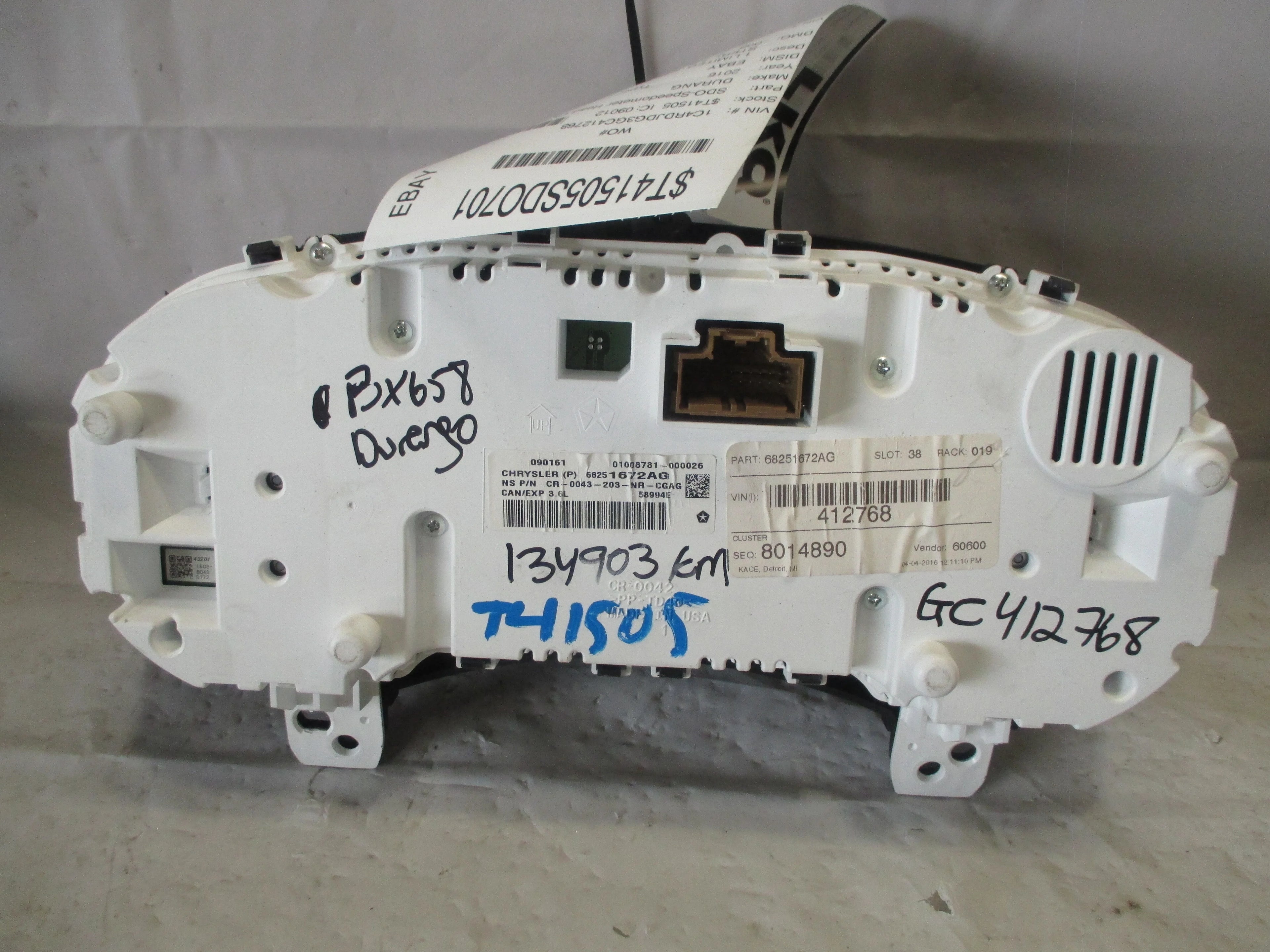 Pre-Owned 2016 Dodge Durango Speedometer Speedo Cluster 100K OEM E15138