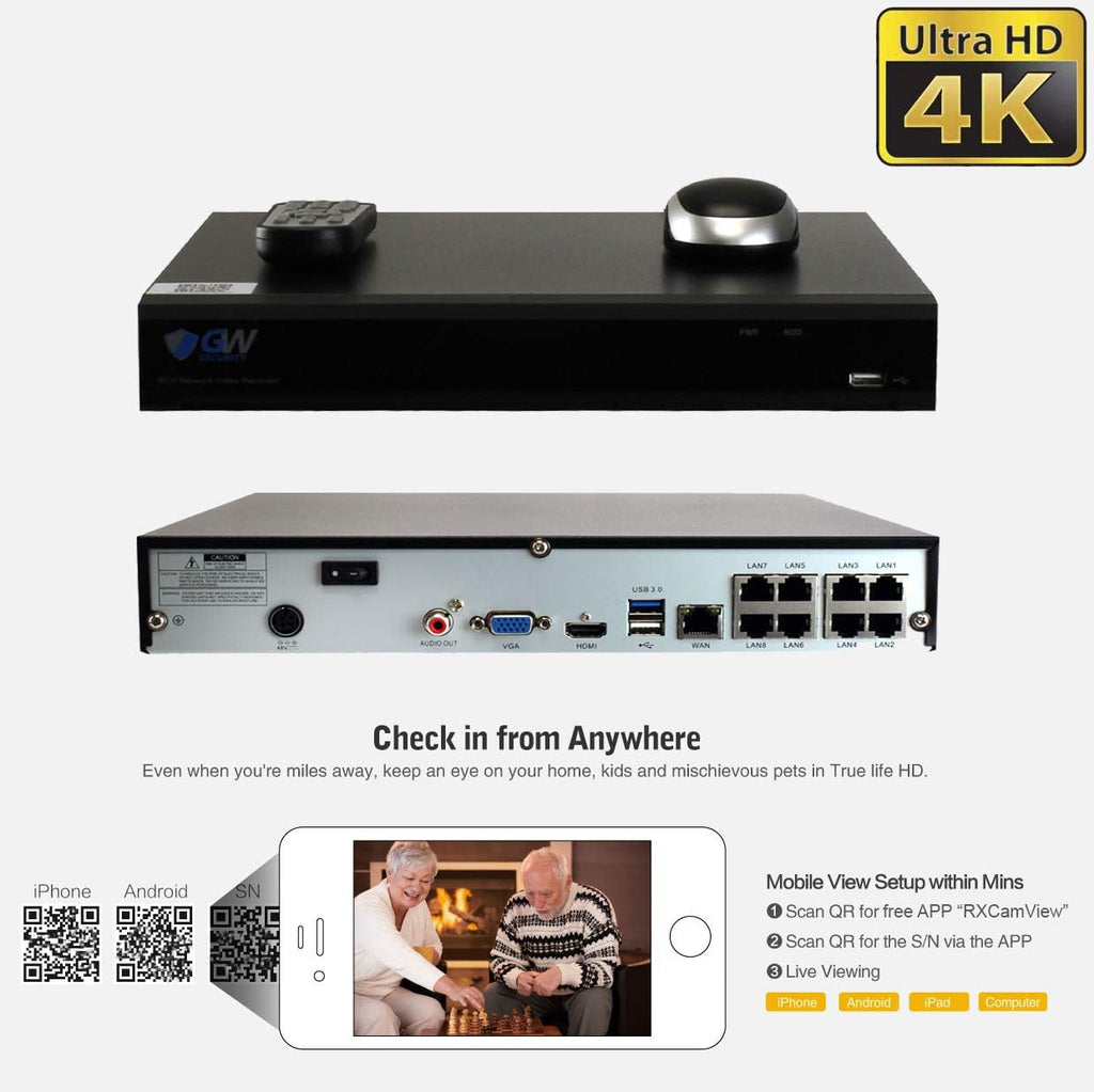 8 Channel 4K PoE IP Dome Security Camera System with 4 8MP Cameras O261