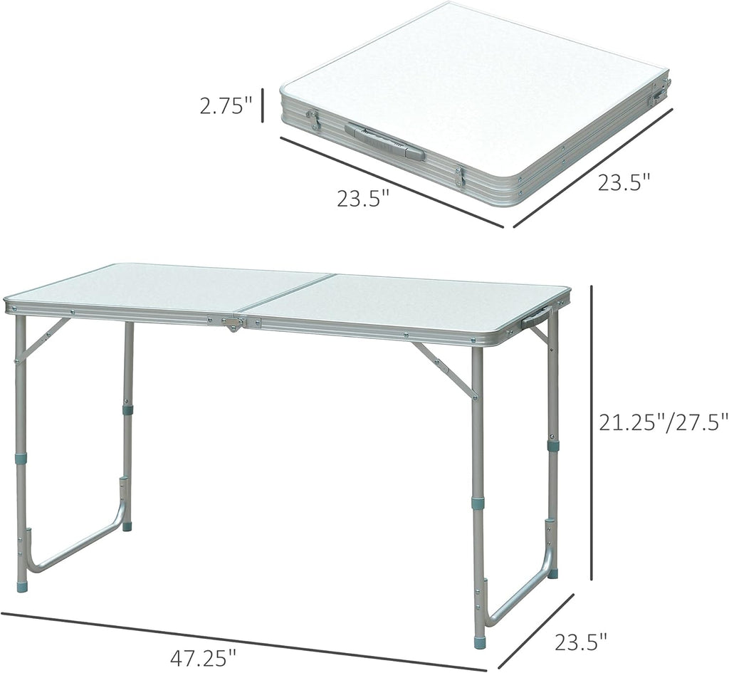 47 Aluminum Lightweight Portable Camping Table with Carry Handle F41734