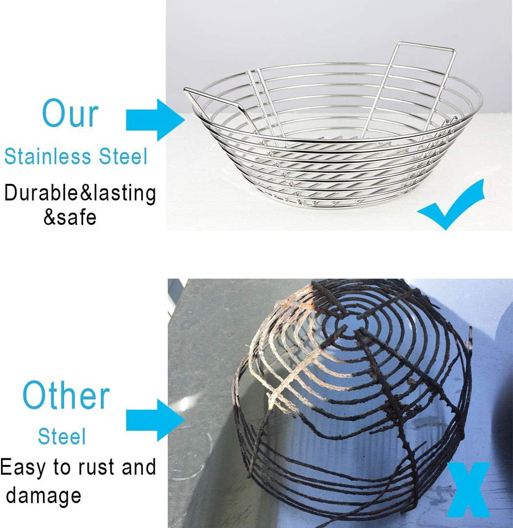 Stainless Steel Lump Charcoal Fire Basket with Divider L192