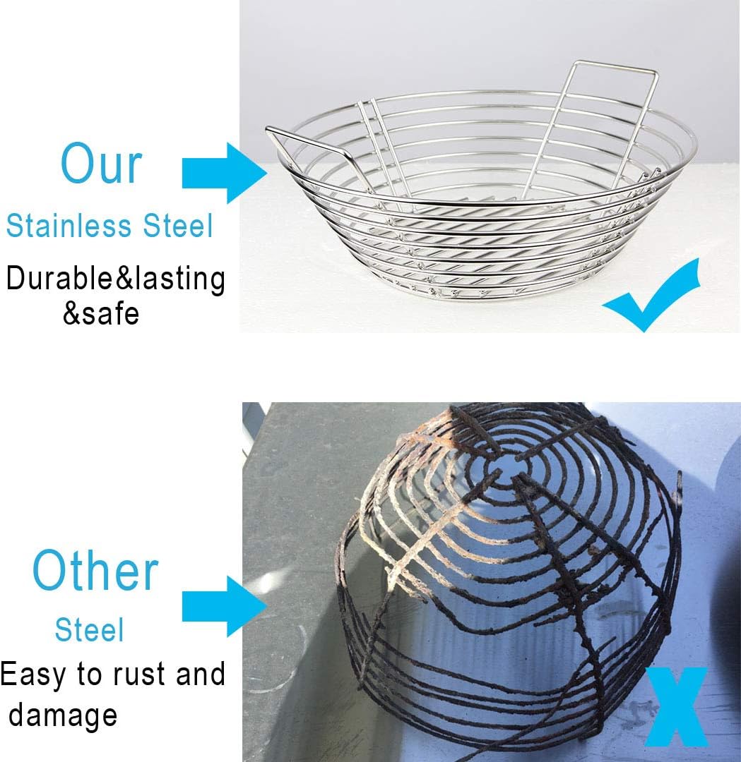 Stainless Steel Lump Charcoal Fire Basket with Divider L192