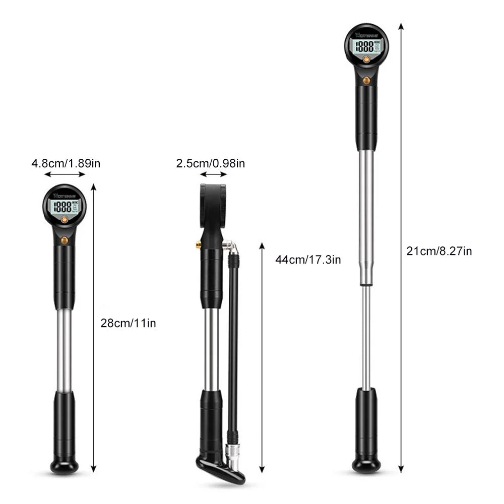 320PSI High Pressure Bike Air Shock Pump with Digital Gauge Q5804