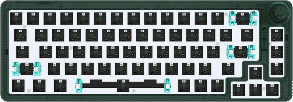 Clear Green 67 Keys Hot Swappable Mechanical Keyboard Kit O2663
