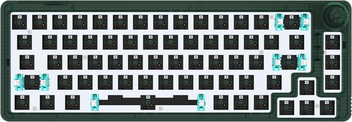 Clear Green 67 Keys Hot Swappable Mechanical Keyboard Kit O2663