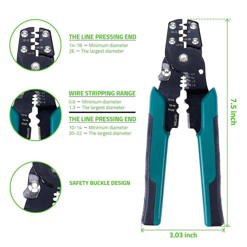 200PCS Heat Shrink Butt Connectors Kit with Crimper F295