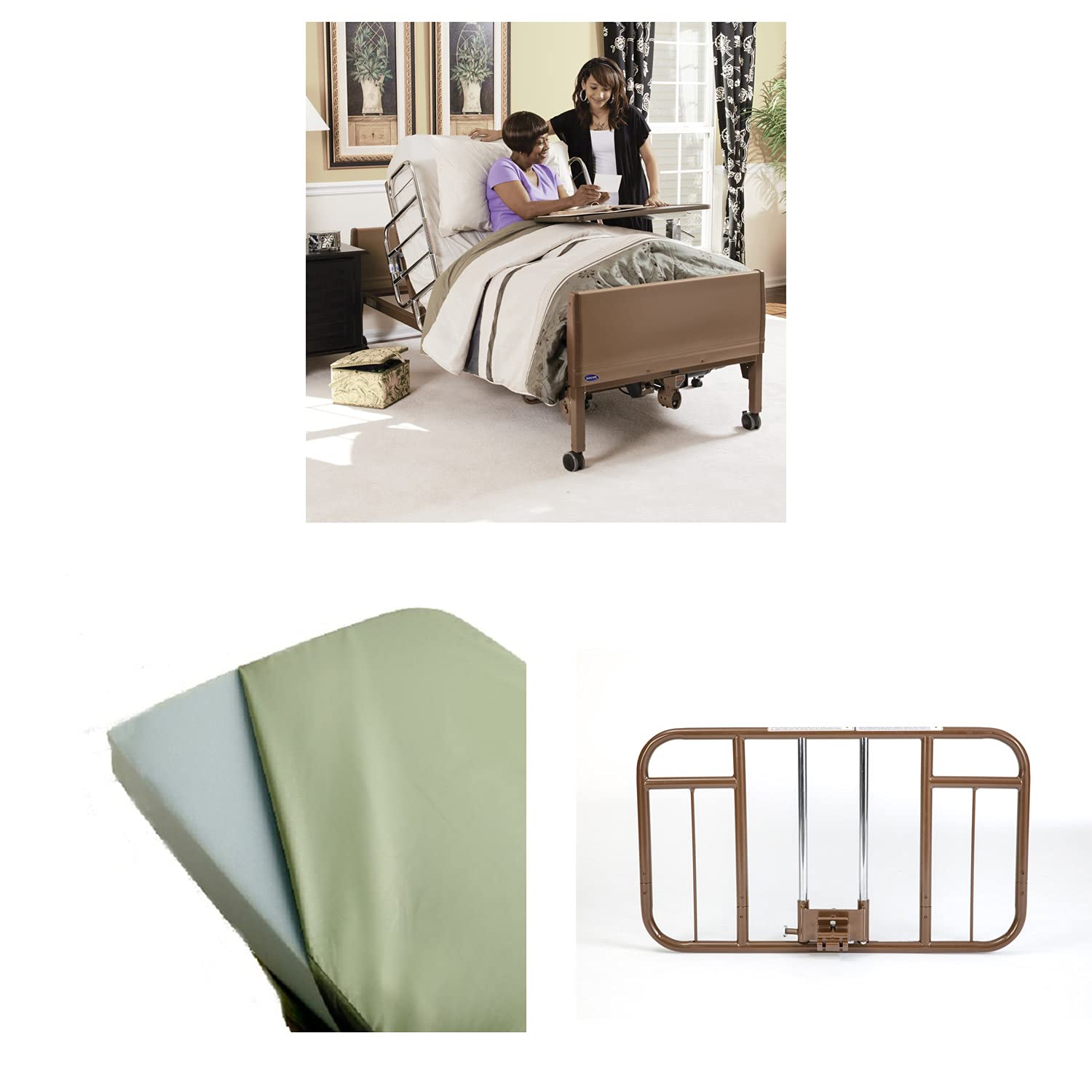 Full-Electric Homecare Bed with Mattress and Half Length Rails E355