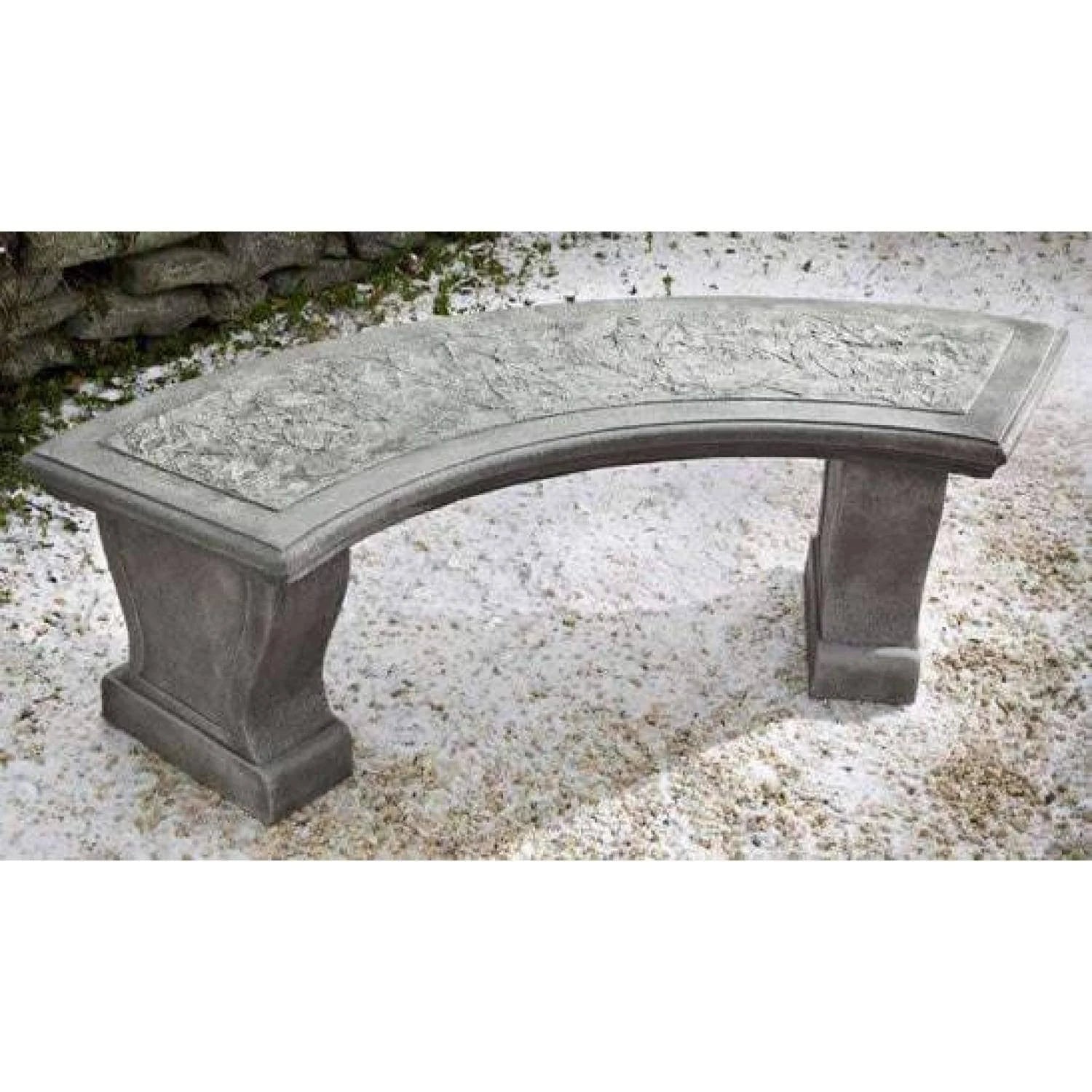 Alpine Stone Curved Leaf Bench M800