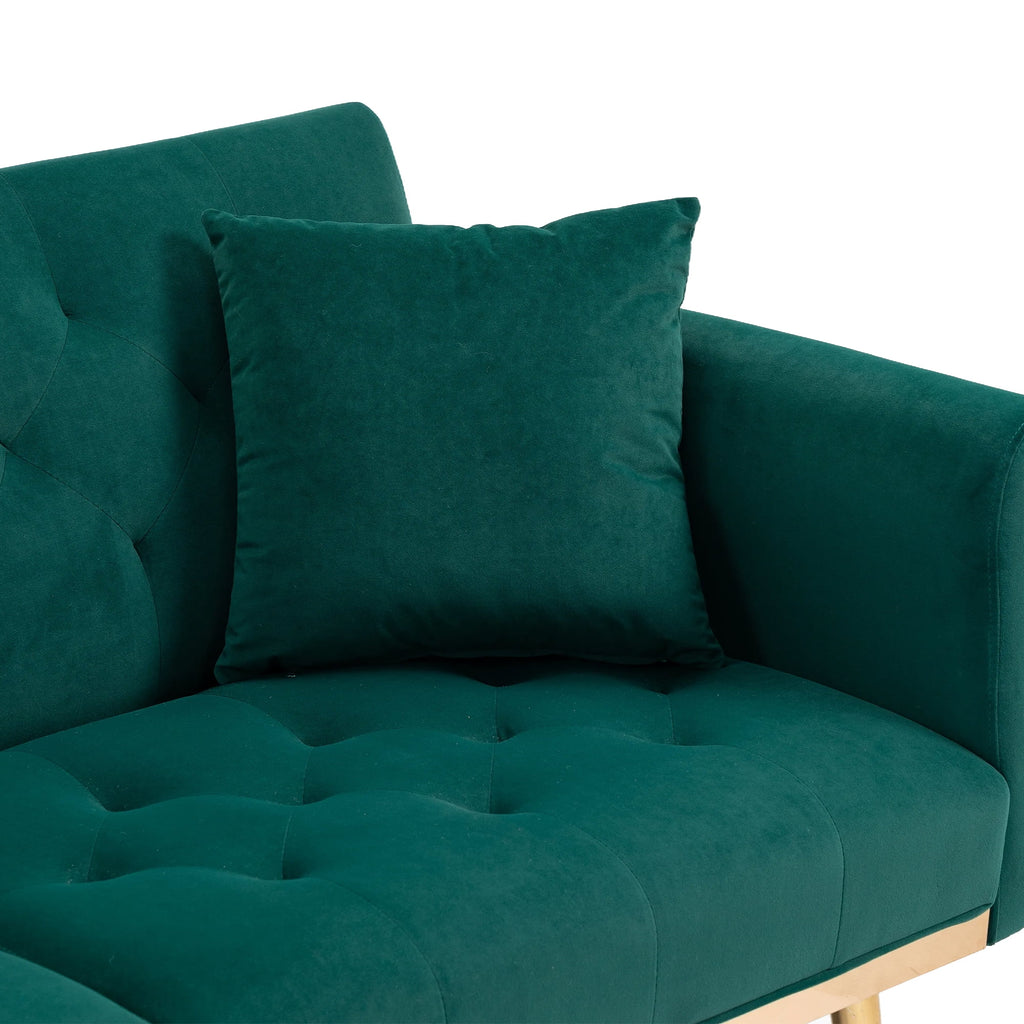 Green Velvet Sofa Loveseat Set O87972