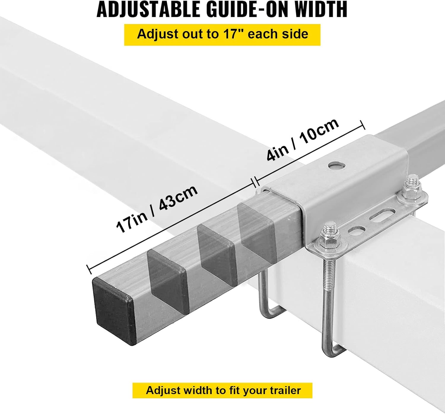 Galvanized Steel Trailer Guide-on with PVC Tube Covers, 40", 2PCS E517
