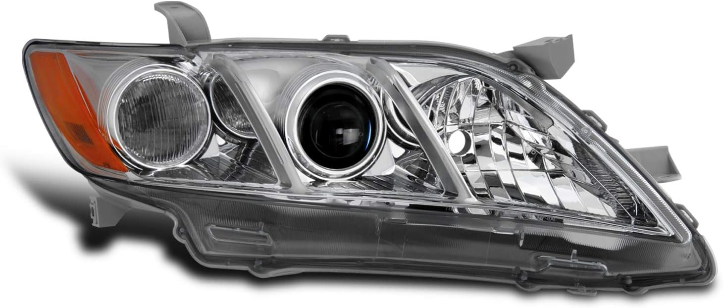 Projector Chrome Headlight Driver Left Side L7498