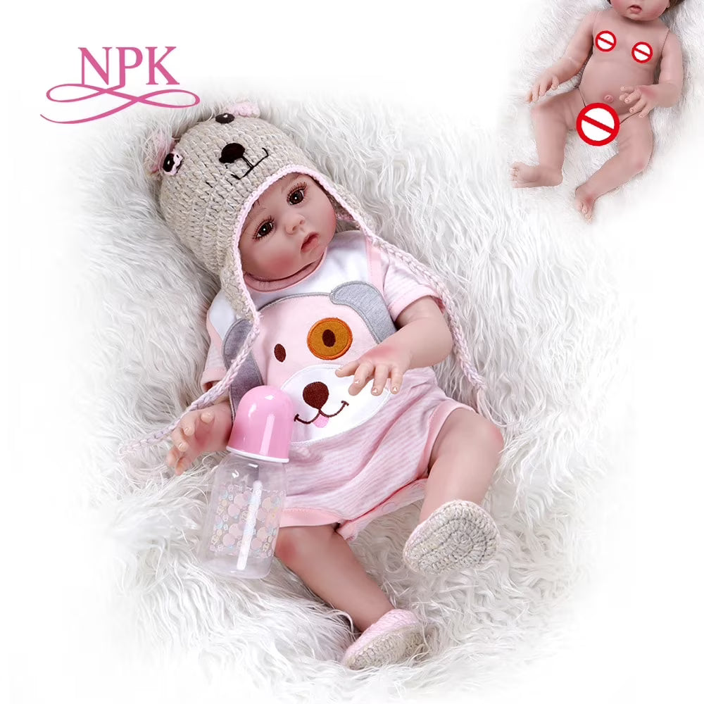 48CM Soft Silicone Reborn Baby Doll in Pink Dress J966