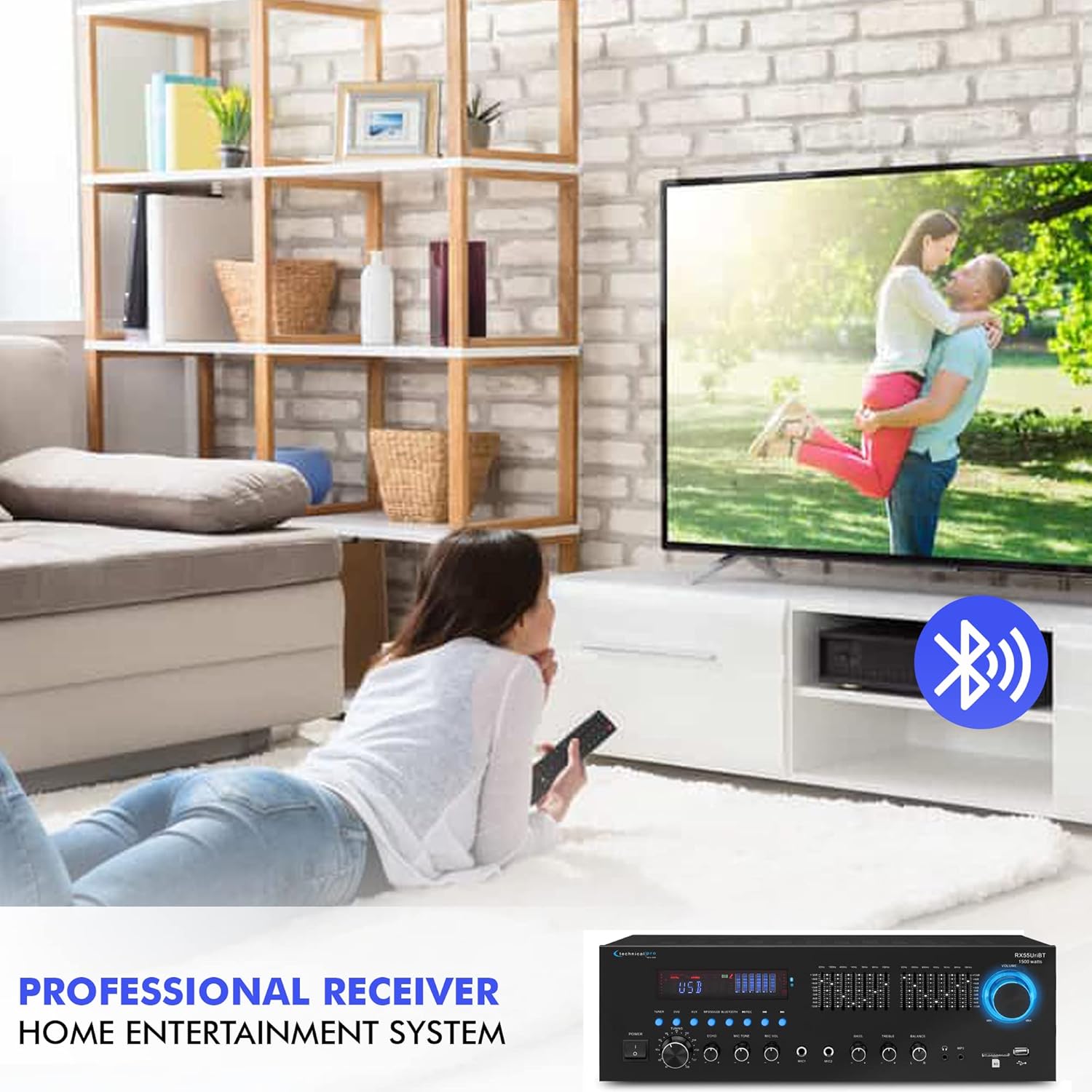 1500 Watts Professional Receiver with Bluetooth Compatibility H805175