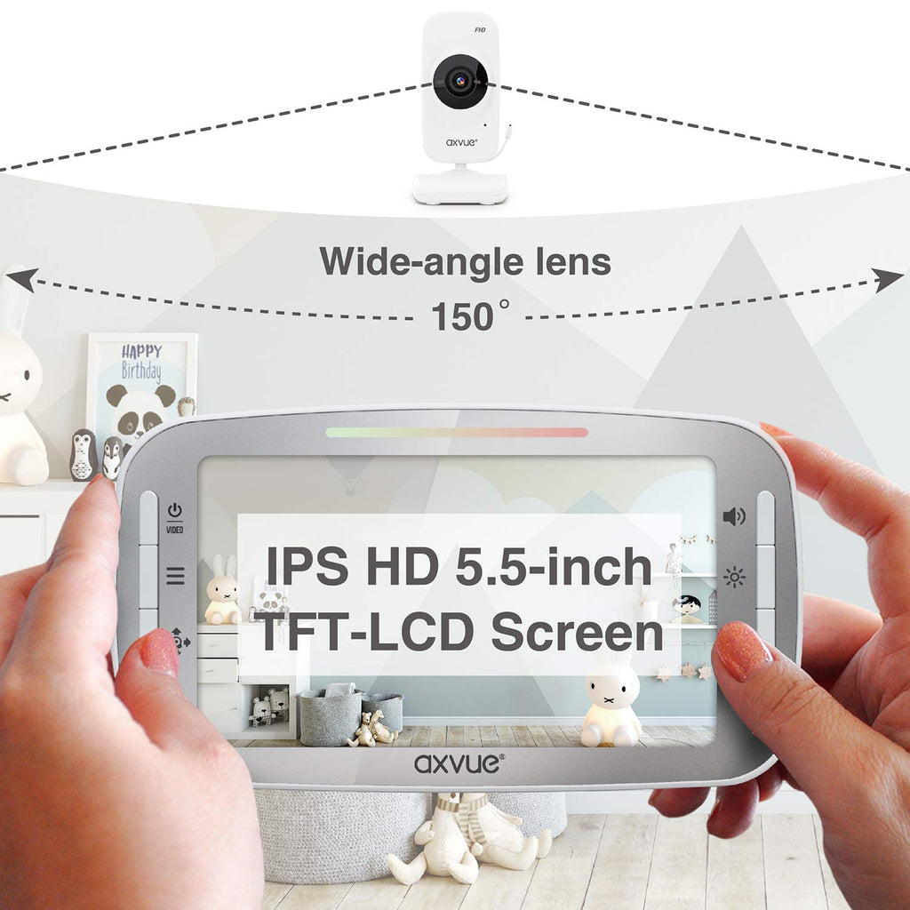 1080P 5.5 HD Video Baby Monitor with 2 HD Cams R916978