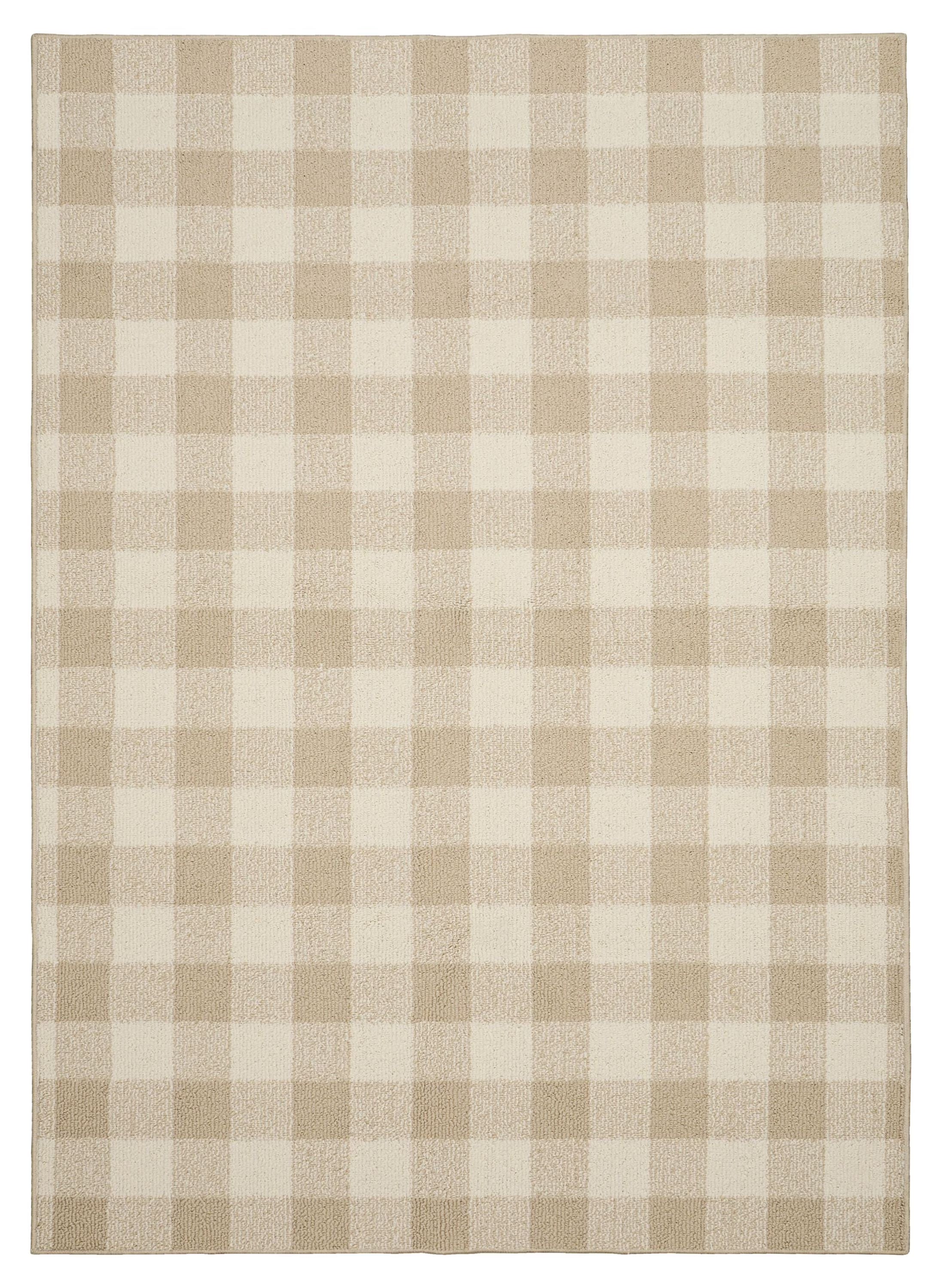 Tan/Ivory Buffalo Plaid 7 ft. x 10 ft. Area Rug T98053