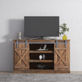 White Reclaimed Barnwood TV Stand with Storage Cabinet E761131