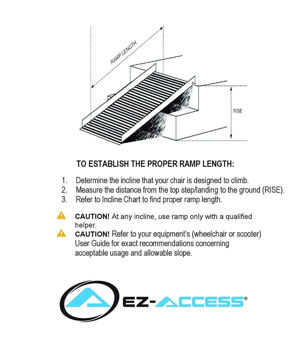 Portable Solid Surface Mobility Ramps with Two-Line Handrails - 3 Foot O701307